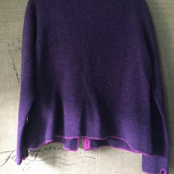 Sundance button down sweater in purple with pink and lime - Picture 2 of 5